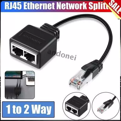 Gigabit Ethernet Splitter RJ45 LAN Ethernet Cable Splitter Cable Ethernet Socket • $11.88