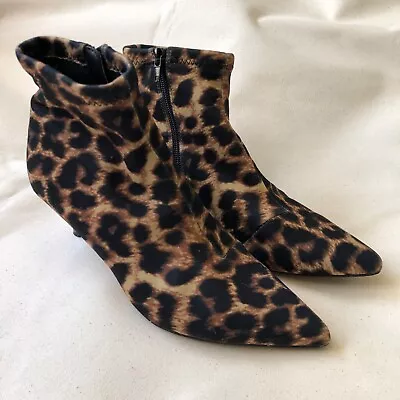 Betsey Johnson Verona Leopard Kitty Heel Bootie VG • $49.99