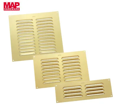 Wall Air Vent Cover Louvre Gold Aluminium Metal Ventilation Grille Duct Covers • £5.49