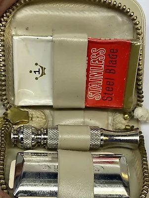 Vintage Gillette Travel Safety Razor And Blades In Original Gold Case Unused • $22