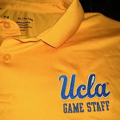 NEW! UCLA Polo Shirt Mens X-Large XL Yellow Golf Performance 'Game Staff' NW0T • $21.99