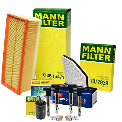 Mann Filters Denso 4 Coil 4 IridiumPower Spark Plug Tune Up Kit For VW L4 Turbo • $199.95