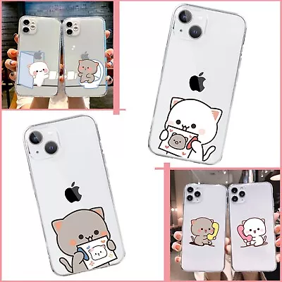 Cartoon Cute Cat Clear Back Case For IPhone 7 8 14 PLUS 13 12 PRO MAX 11 X XS XR • $14.29