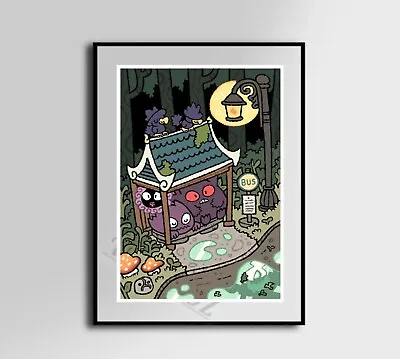 Funny Gengar Pokemon Art Poster Canvas Wall Art Home Decor • $19.99