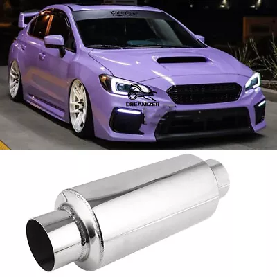 3  Inlet Outlet Exhaust Muffler Resonator 12  Overall Length For Subaru WRX STI • $56.55