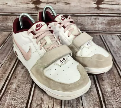 £44.23 • Buy NIKE AIR Women's 9 Hook And Loop Strap White Pink Shoe Sneaker 317197-161 RARE