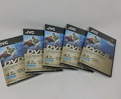 £29.99 • Buy Brand New JVC DVD-R Blank Discs X 5 / 4.7GB 120min Single Sided - 1 - 8 X Speed 