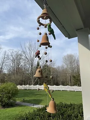 Vintage Terracotta Bird Folk Art Ceramic Wind Chime  • $24