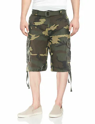 Men's Tactical Combat Military Army Cotton Twill Camo Cargo Shorts With Belt • $36.74
