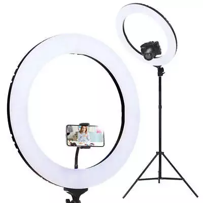 Embellir Ring Light 19  LED 5800LM Black Dimmable Diva With Stand Make Up Studio • $136.99