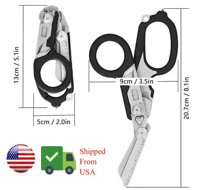 USStock Emergency Scissors Multitool Folding Tool Stainless Steel Outdoor Shears • $22.99