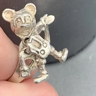 Vintage Ring Sterling Silver Disney Rare 1969 Articulated Mickey Mouse ￼sz 7.5 • $124