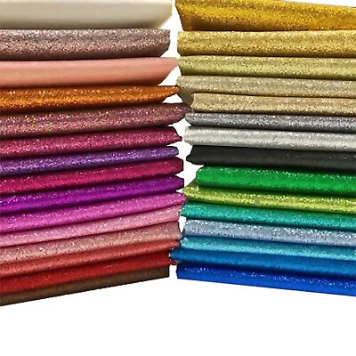 £0.99 • Buy Fine Metallic Glitter Fabric Sparkly Vinyl Faux Leather Backed Decor Craft Bow.