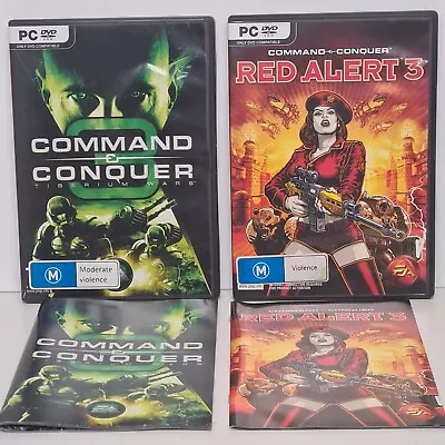 Red Alert 3 & Command & Conquer 3 PC Complete With Poster Excellent • $27