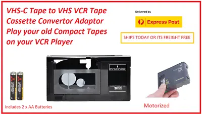 VHS-C VHSC VHS C  To VHS Tape Convertor Adaptor Play Old Tapes On VHS VCR Player • $74.95