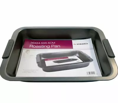 36CM DEEP NON STICK TURKEY/MEAT ROASTING TIN Baking Cooking Pan/Oven Tray/Dish • £9.99