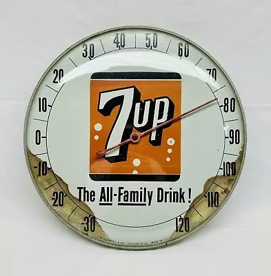 RARE! Vintage 7-Up Thermometer The All Family Drink Advertising Sign Not Working • $124.99