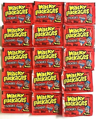 1986 Lot Of 15 Topps Wacky Packages ALBUM STICKERS Sealed Packs Box Not Included • $29.95