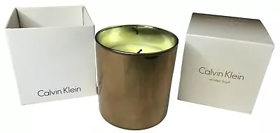 RARE Calvin Klein Candle WINTER FRUIT Bronze Toned Glass Container Original Box • £46.56