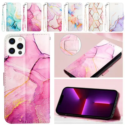 $17.26 • Buy Marble Leather Wallet Case Cover For IPhone 14 13 12 11 Pro Max XS XR 8 7 6 Plus
