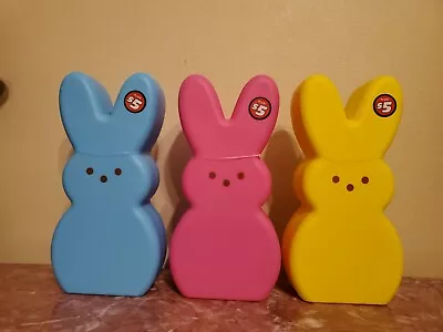 Peep Bunny Easter LED Light Set 10” Blow Mold Candle 2023 Set Of 3 New • $35