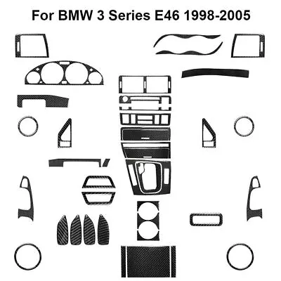 For BMW 3 Series M3 E46 1998-05 40Pcs Carbon Fiber Full Interior ​Kit Cover Trim • $180.09