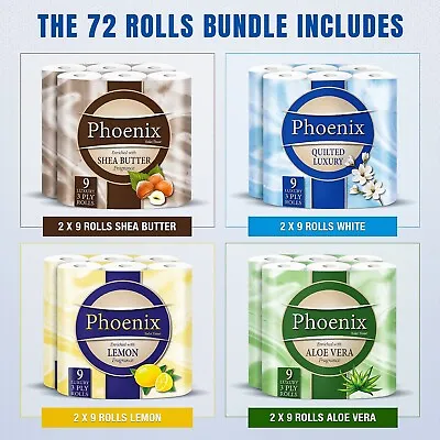 72 Rolls Variety Pack 3 Ply Toilet Tissue • £22.99