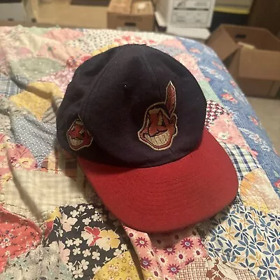 Vintage Rare Cleveland Indians Hat Annco Snapback Logo On Sides Name On Back 🔥 • $49.99
