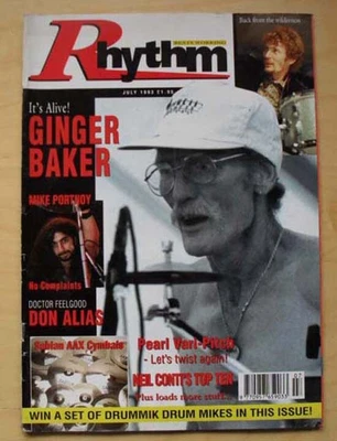 £8 • Buy Ginger Baker Rhythm Magazine July 1993 Ginger Baker Cover With More Inside Uk