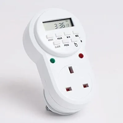 £10.63 • Buy Electronic Digital Mains Timer Socket Plug-in With LCD Display 12/24 Hour 7 Day