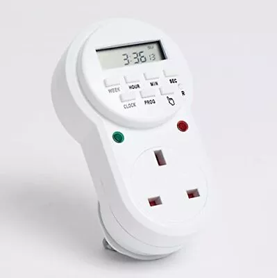 £10.63 • Buy Electronic Digital Mains Timer Socket Plug-in With LCD Display 12/24 Hour 7 Day