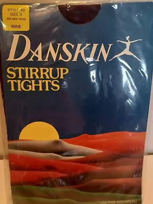 Vintage Danskin Stirrup Tights Wine Dark Purple Size B Style 49  1980s  • $18.99