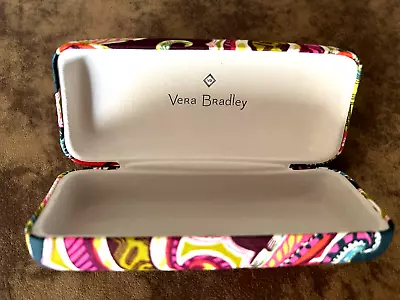 Vera Bradley~Clamshell  Eyeglasses Hard Case~Navy Blue Bright Paisley 6x2 ~LkNew • $25.95