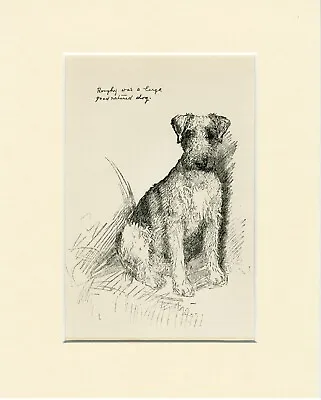 Airedale Terrier Vintage 1939 Dog Art Print Artist  K F Barker Mounted • £9.99