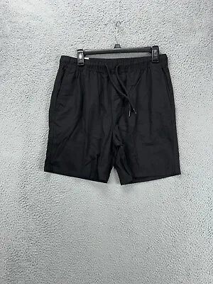 HM Shorts Mens Small Black Regular Fit Mid-Length Casual Chino Drawstring NEW • $21.85