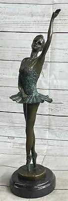 Milo Bronze Nude Sculpture Patina Dancer Statue Figure Woman Ballerina Decor • $154.50