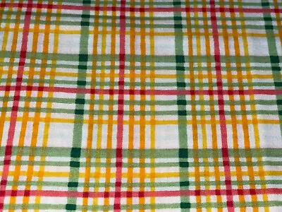 1/2 Yd Vintage Concord Yellow Green Red Plaid Cotton Quilt Fabric BTHY • $3.44