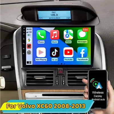 For 2008-2013 Volvo XC60 Wifi Apple Carplay Radio Android 13.0 RDS GPS Navi AHD • $178.02