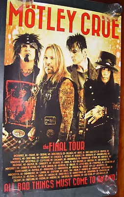 Motley Crue 2014 Final Tour Group Official Tour Concert Poster 24x36  Nikki Sixx • $44.99