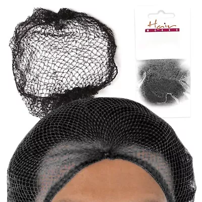 BLACK SLUMBER NET Hair Bun Cover Sleep Catering Dance Elastic Stretch Mesh Snood • £2.74