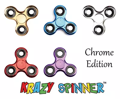 Chrome Fidget Finger Spinner Hand Focus Ultimate Spin Steel EDC Bearing Stress • £3