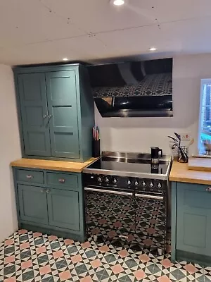 £4050 • Buy Freestanding Kitchen Units Finished In 'Inchyra Blue' With Black Belfast Sink.