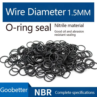 1.5mm Cross Section 4-41mm OD O-Rings Nitrile Rubber O Ring Oil Resistant Seals • $2.26