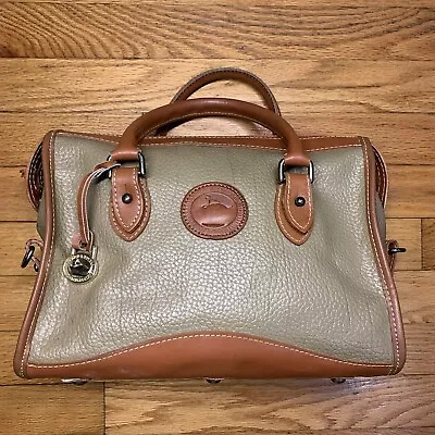 Dooney & Bourke Tan Doctor Bag Tan Brown Vintage All Weather Leather Purse READ • $50.98