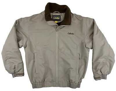 NWOT CABELAS Jacket Mens M Gray Fleece Lined Full Zip Bomber Coat Outdoors • $25