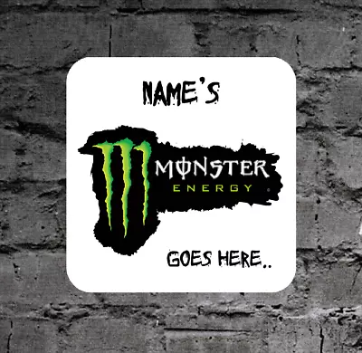 Monster Gift Add Name Monster Energy Gift Coaster Birthday Gift Drink Gift • £5.49