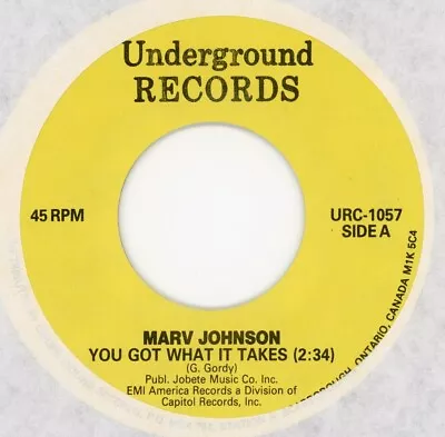 MARV JOHNSON You Got What It Takes /Move Two Mountains UNDERGROUND 45rpm R&B NOS • $10
