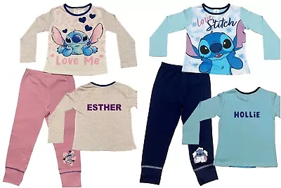 Lilo & Stitch Girls Pyjamas Sleepwear Can Be Personalised With A Name Age 5-12 • £7.95