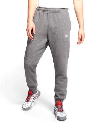 $37 • Buy Nike Mens Sportswear Club Fleece Joggers In Charcoal Heather/White, BV2671-071
