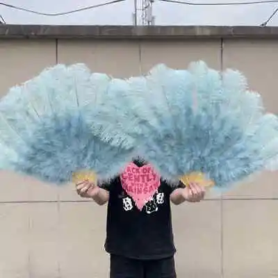 1/2pc 100cm Feathers Fan Dance Party Stage Show Props Folding Fan 13Bones Lot • $311.48